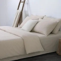Parure De Lit Couleur Unie En Coton
