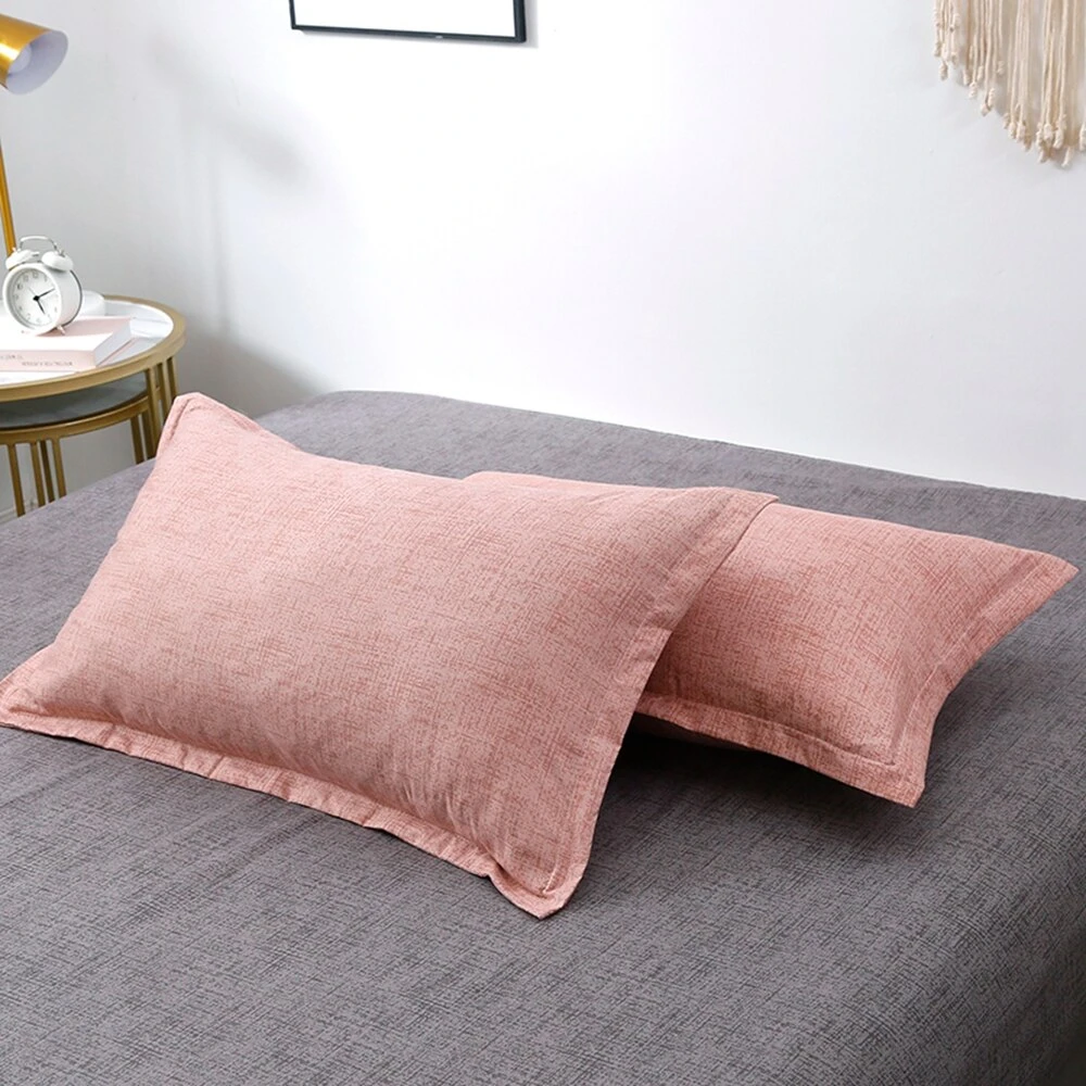 Parure De Lit Rose Et Grise Texturée – Image 4