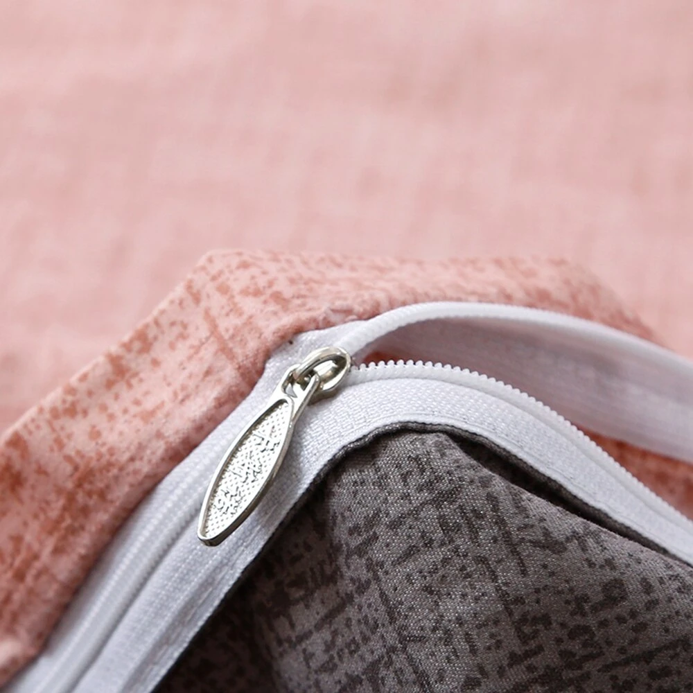 Parure De Lit Rose Et Grise Texturée – Image 5