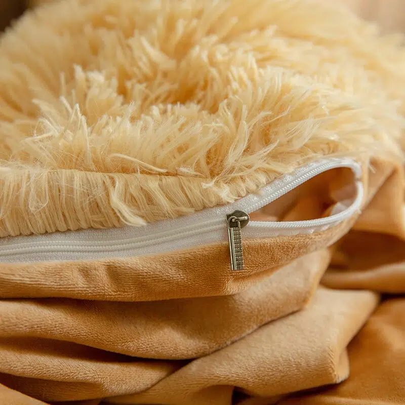 Parure De Lit Effet Fourrure Beige – Image 9