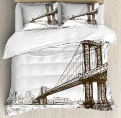 Parure De Lit Dessin Du Pont De Brooklyn