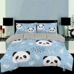 Parure De Lit Panda Bleu