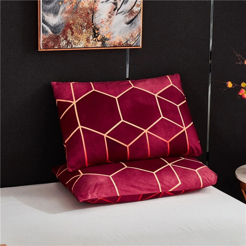 Parure De Lit Géométrique Rouge – Image 5