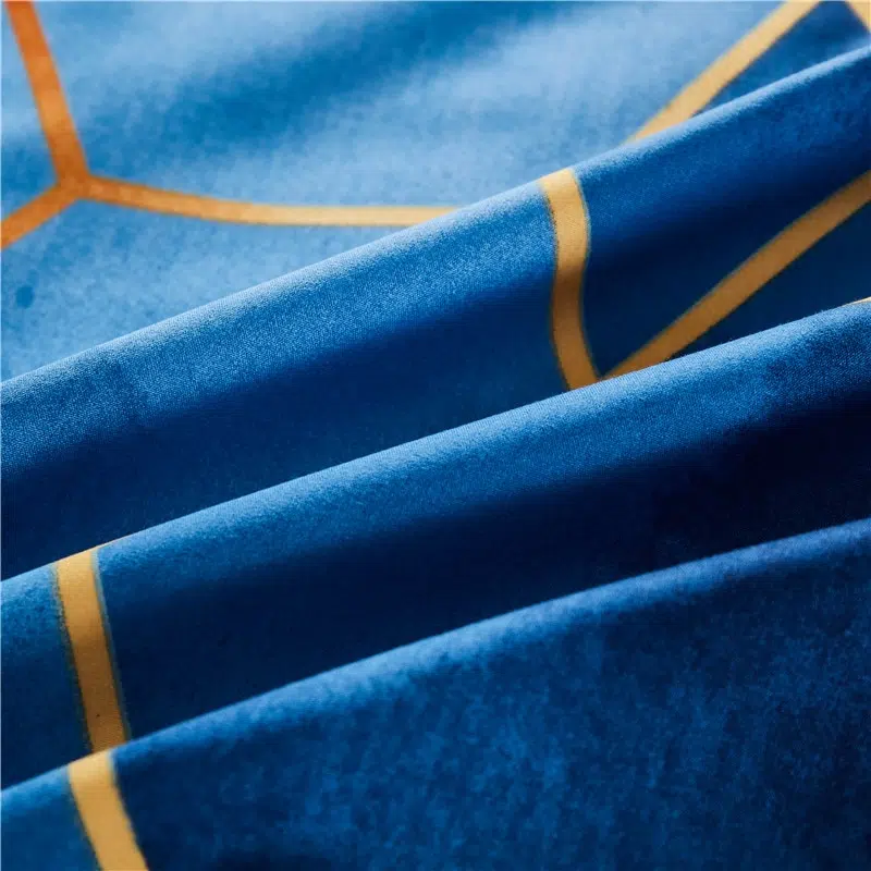 Parure De Lit Géométrique Bleu – Image 5