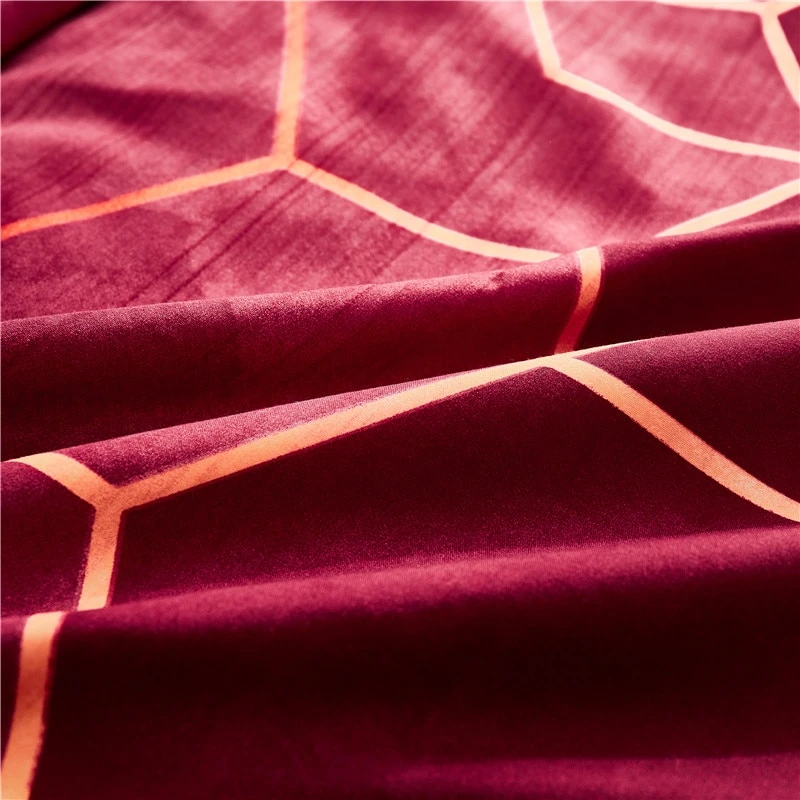 Parure De Lit Géométrique Rouge – Image 4