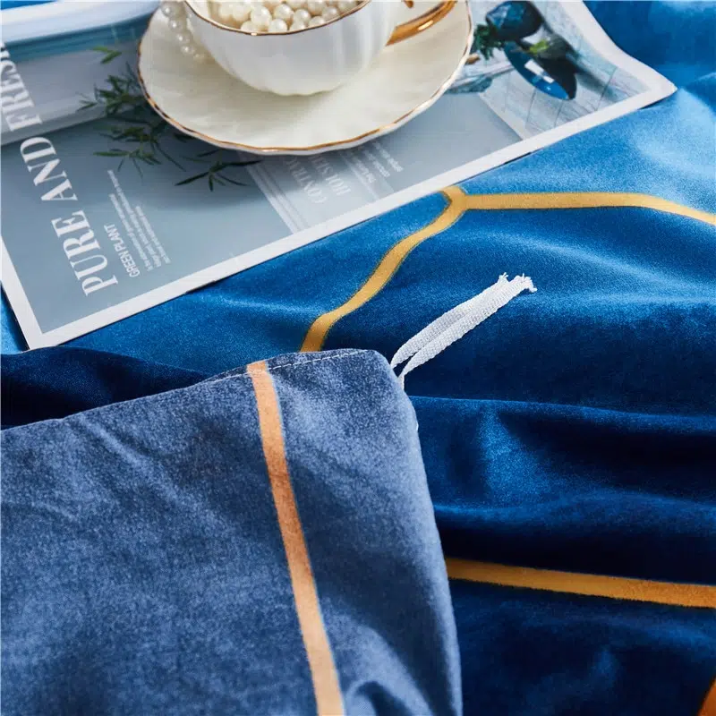 Parure De Lit Géométrique Bleu – Image 4