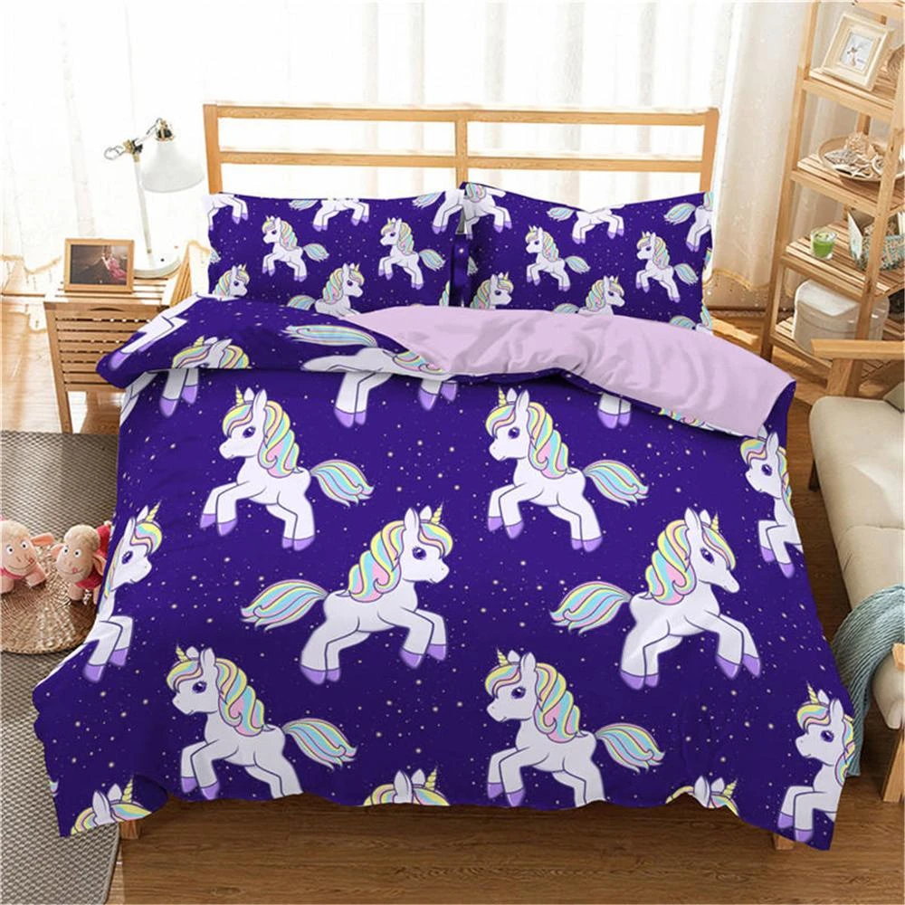 Parure De Lit Licorne Violette