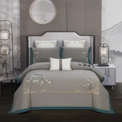 Parure De Lit Style Asiatique Gris