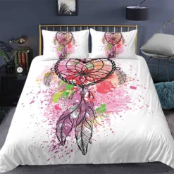 Parure De Lit Attrape Rêve Cœur Teinte Coloré