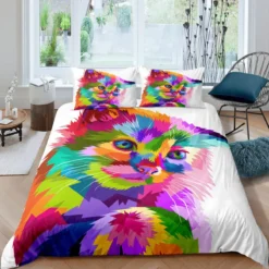 Parure De Lit Chat Multicolore