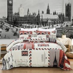 Parure De Lit Blanche Style Timbre London