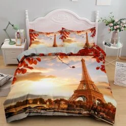 Parure De Lit Paris Motif Tour Eiffel En Automne
