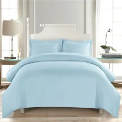 Parure De Lit Unie Bleu Clair Style élégant