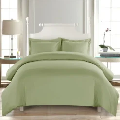 Parure De Lit Unie Vert Pomme Confortable