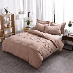 Parure De Lit Beige à Motif Floral Unique