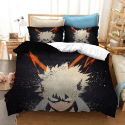 Parure De Lit Noir à Motif Katsuki Bakugo De My Hero Academia