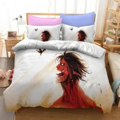 Parure De Lit Blanche Eren Jager Titan Assaillant