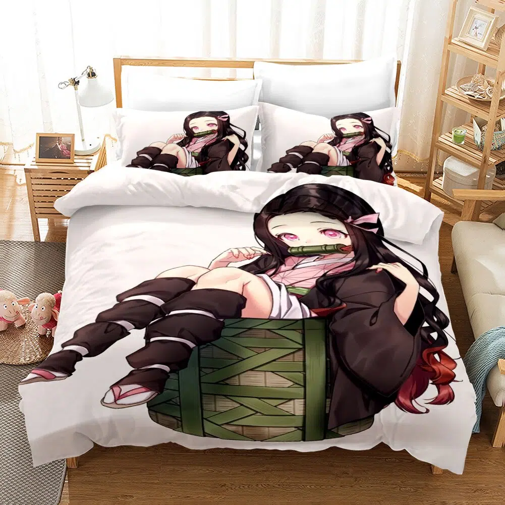 Parure De Lit Blanche Nazuko Demon Slayer
