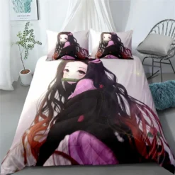 Parure De Lit Blanche à Motif Kamado Nezuko