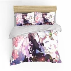 Parure De Lit Blanche Avec Imprimé Kochô Kanae