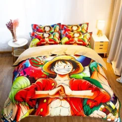 Parure De Lit One Piece Multicolore Avec Personnage Luffy