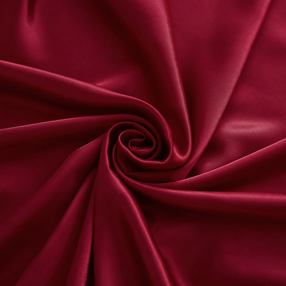 Drap-housse En Satin Rouge à Poche Profonde Pour Lit – Image 3