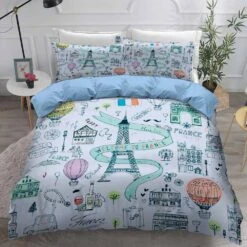 Parure De Lit Paris Eiffel Multicolore