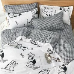 Parure De Lit Chats Blancs