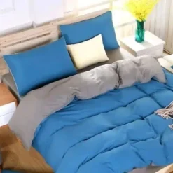 Parure De Lit Bicolore Azure-grise