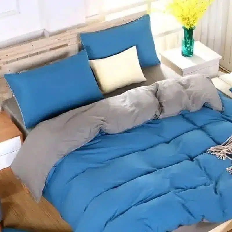 Parure De Lit Bicolore Azure-grise