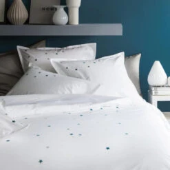 Parure De Lit Blanche à Motif étoiles