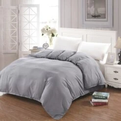 Parure De Lit Unie Grise