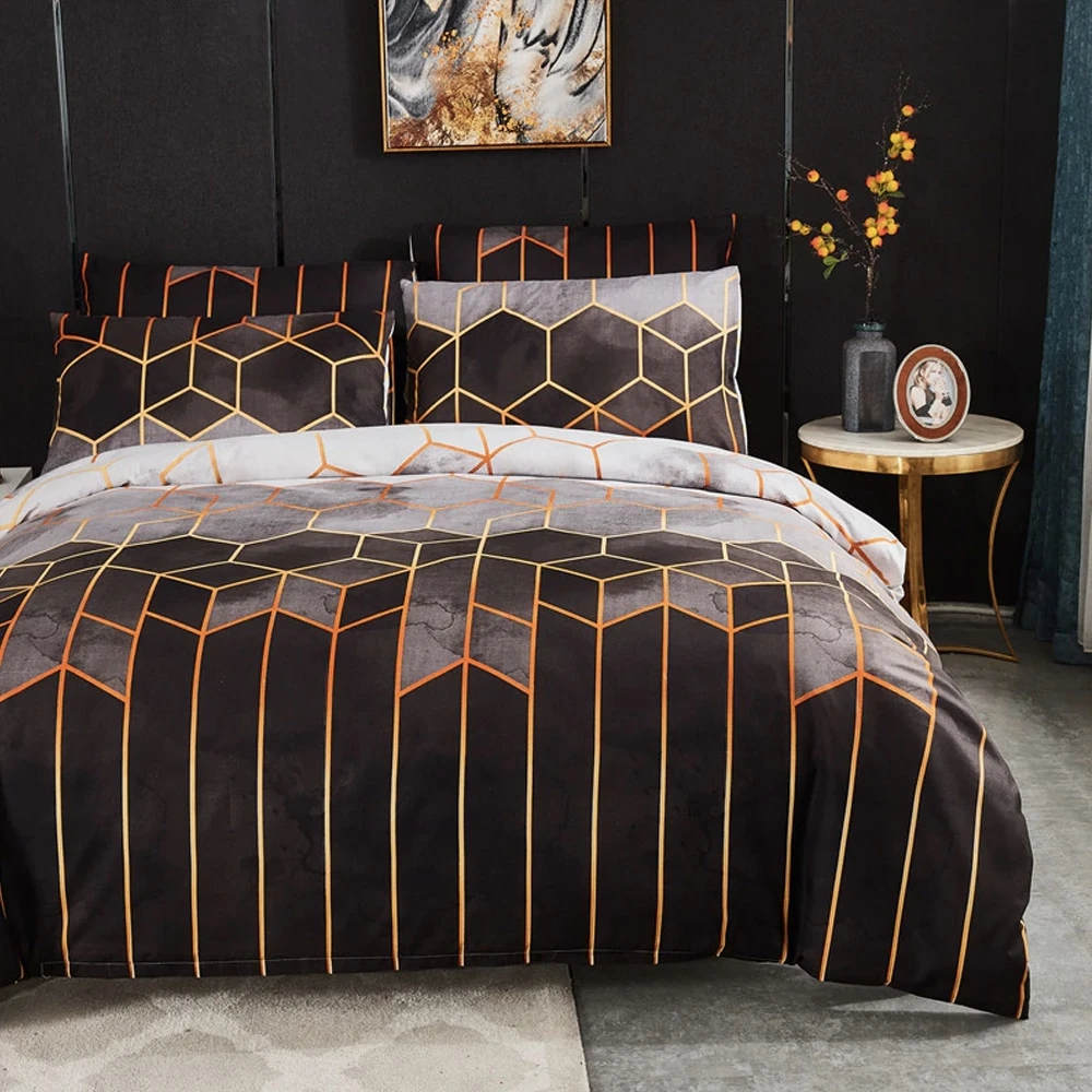 Parure De Lit Géométrique Noir – Image 2