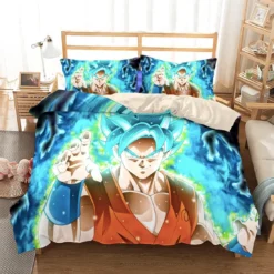 Parure De Lit Dragon Ball Son Goku Super Sayian Bleu
